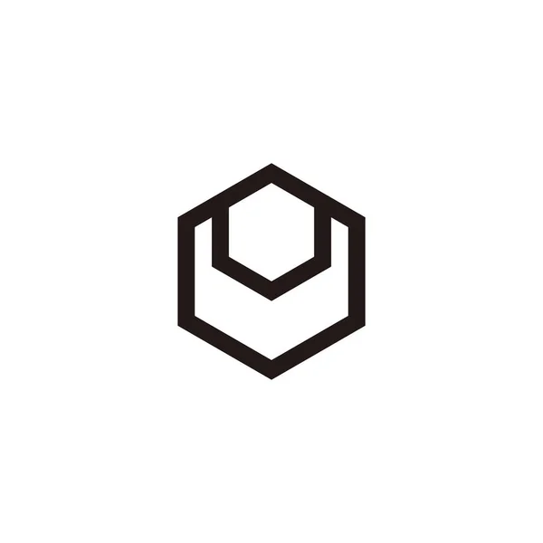 Nummer Hexagon Geometrisk Symbol Enkel Logotyp Vektor — Stock vektor