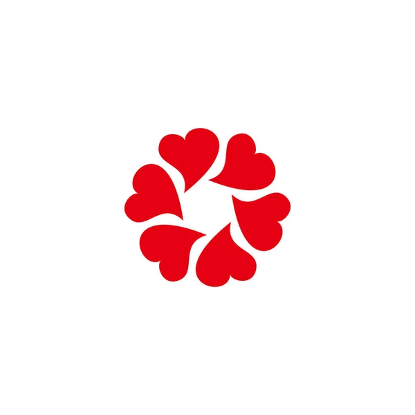 Серця Округлий Геометричний Символ Простий Вектор Логотипу — стоковий вектор