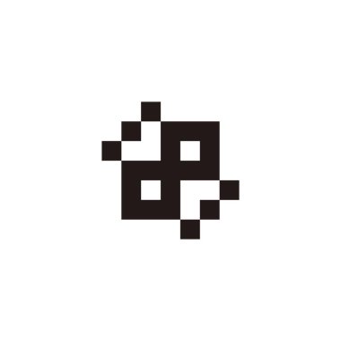 8 numaralı harf r ve J kare geometrik sembol basit logo vektörü