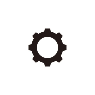 Gear, araç simgesi geometrik sembol basit logo vektörü