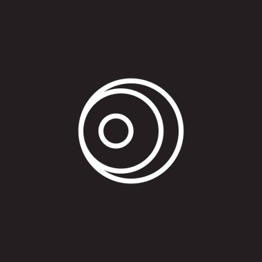 Ay ve ay hilal geometrik sembolü basit logo vektörü