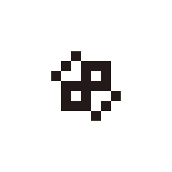 Nummer Letter Vierkanten Geometrisch Symbool Eenvoudige Logo Vector — Stockvector
