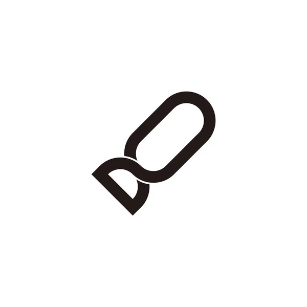 Foguete Delinear Símbolo Geométrico Vetor Logotipo Simples — Vetor de Stock