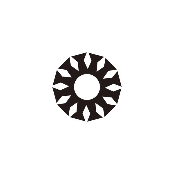 Huruf Matahari Permata Simbol Geometris Vektor Logo Sederhana - Stok Vektor