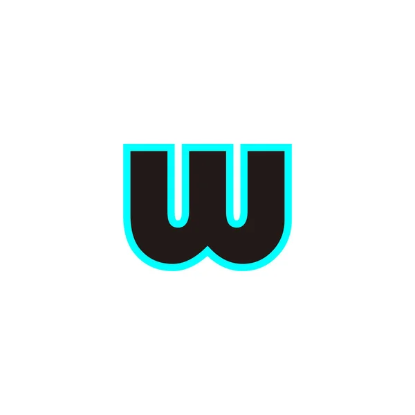 Carta Néon Símbolo Geométrico Azul Vetor Logotipo Simples —  Vetores de Stock