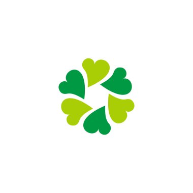 Yapraklar, altı, dekorasyon geometrik sembolü basit logo vektörü