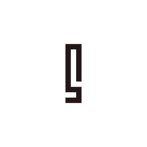 Letter Obdélníkový Geometrický Symbol Jednoduchý Vektor Loga — Stockový vektor