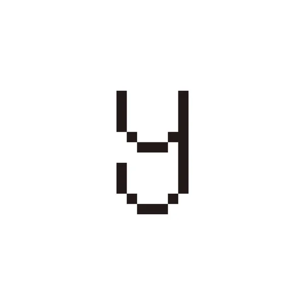 Letra Pixel Símbolo Geométrico Simple Logo Vector — Archivo Imágenes Vectoriales