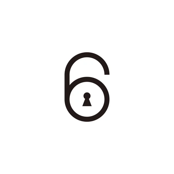 Number Padlock Key Geometric Symbol Simple Logo Vector — Stock Vector