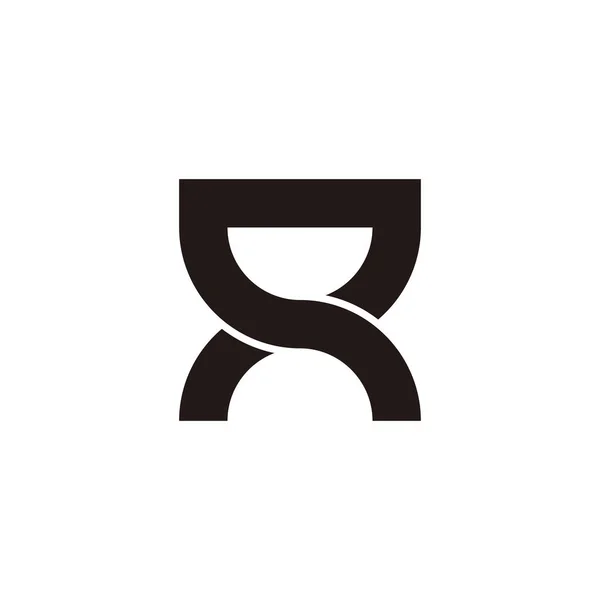手紙砂時計の幾何学的なシンボルシンプルなロゴベクトル — ストックベクタ