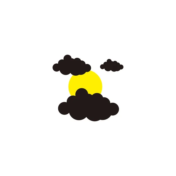 Wolken Und Sonne Geometrisches Symbol Einfacher Logo Vektor — Stockvektor