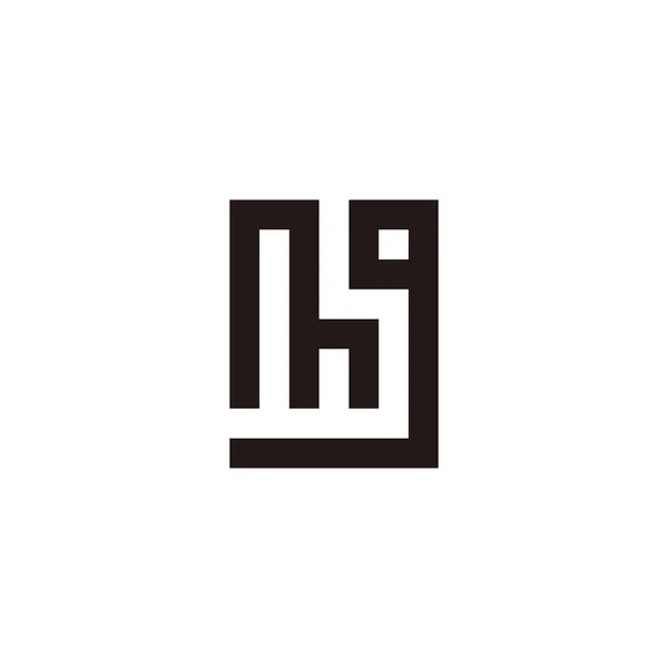 Lettera Quadrato Edificio Simbolo Geometrico Semplice Logo Vettoriale — Vettoriale Stock