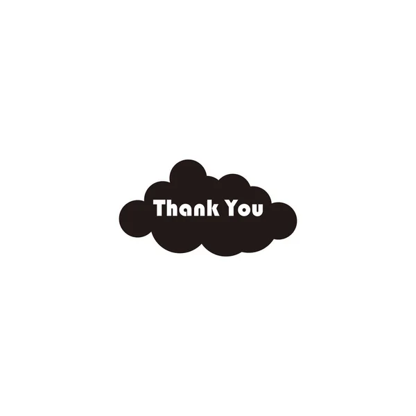 Text Thank You Cloud Geometric Symbol Simple Logo Vector — Stock Vector