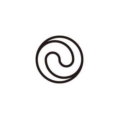 Sıçrama, yuvarlama, daire çizgileri geometrik sembol basit logo vektörü