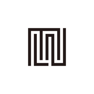 M, L ve N harfleri, geometrik semboller basit logo vektörü.