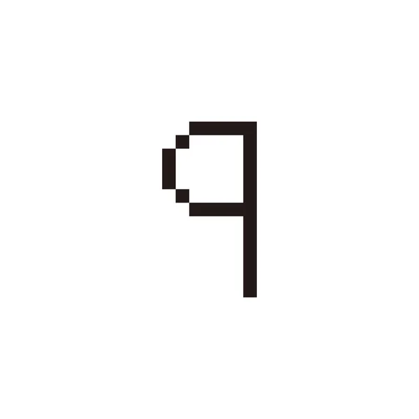 Letra Píxeles Símbolo Geométrico Simple Logotipo Vector — Archivo Imágenes Vectoriales
