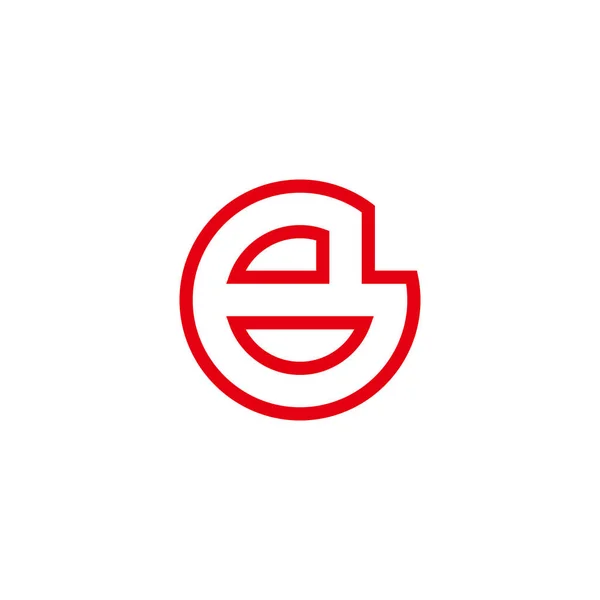 Carta Néon Vermelho Linhas Círculo Símbolo Geométrico Vetor Logotipo Simples — Vetor de Stock