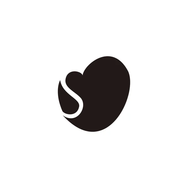 Coeur Éclaboussure Symbole Géométrique Simple Logo Vecteur — Image vectorielle