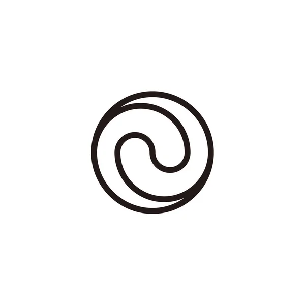 Stänk Rundade Cirkel Linjer Geometrisk Symbol Enkel Logotyp Vektor — Stock vektor