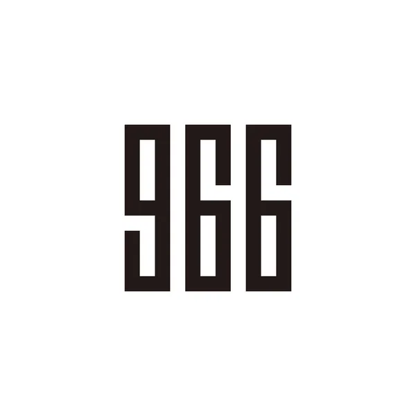 Número Quadrados Retângulos Símbolo Geométrico Vetor Logotipo Simples — Vetor de Stock