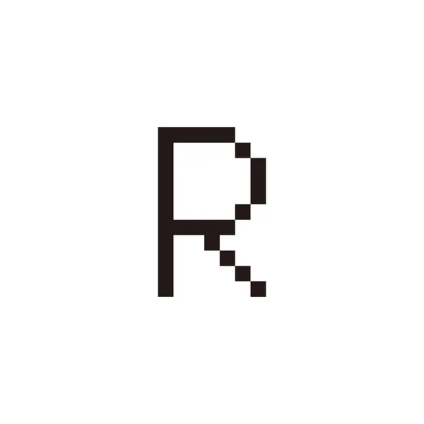 Huruf Piksel Simbol Geometris Vektor Logo Sederhana - Stok Vektor