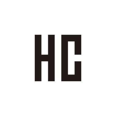 Harf HC kare geometrik sembol basit logo vektörü