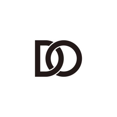 D ve O harfi, daire geometrik sembol basit logo vektörü