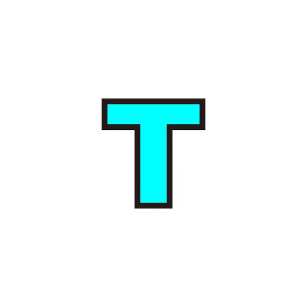 文字T青 アウトライン幾何学的なシンボルシンプルなロゴベクトル — ストックベクタ
