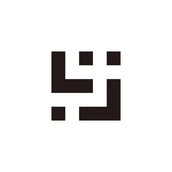 Γράμμα Και Γεωμετρικά Τετράγωνα Σύμβολο Απλό Διάνυσμα Λογότυπο — Διανυσματικό Αρχείο