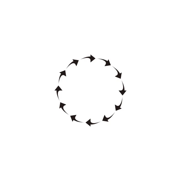 Flechas Circular Símbolo Geométrico Redondo Vector Logotipo Simple — Archivo Imágenes Vectoriales