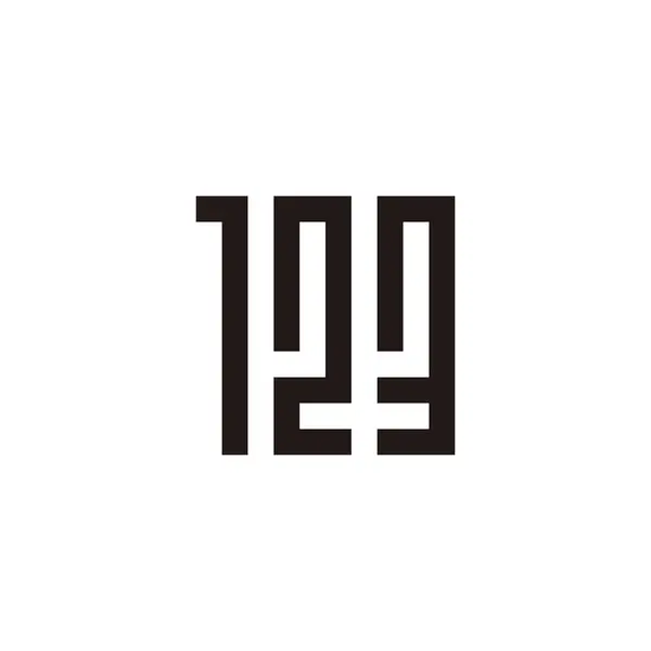 Numéro 123 Carré Rectangles Symbole Géométrique Simple Logo Vecteur — Image vectorielle