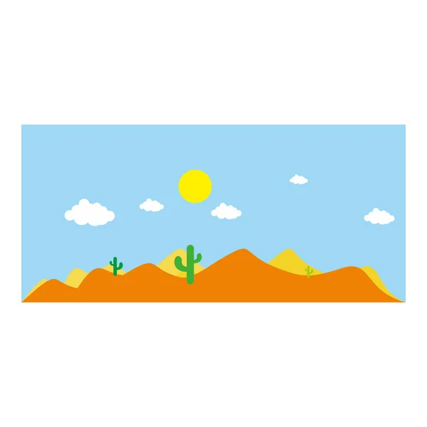 Wüste Natur Nachmittag Geometrisches Symbol Einfacher Logo Vektor — Stockvektor