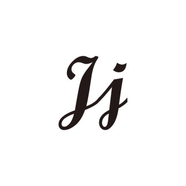 Jj harfi geometrik sembolü basit logo vektörüne bağlar