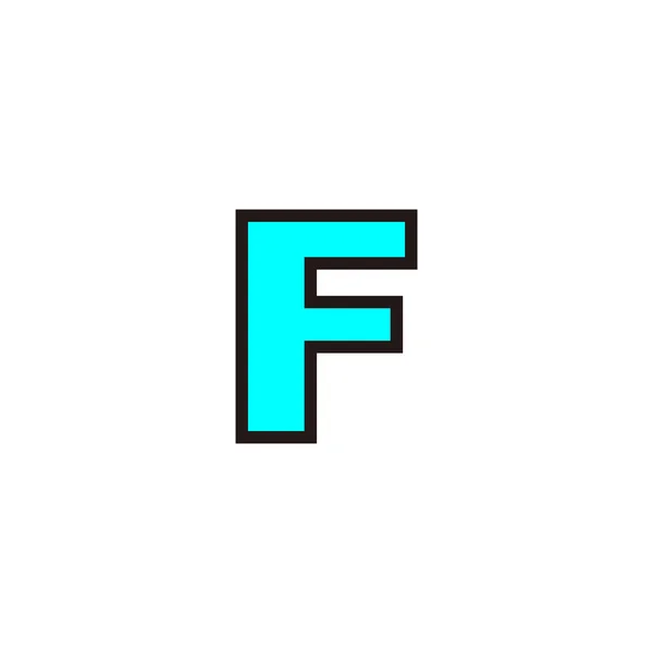 字母F蓝色 轮廓几何符号简单标识向量 — 图库矢量图片