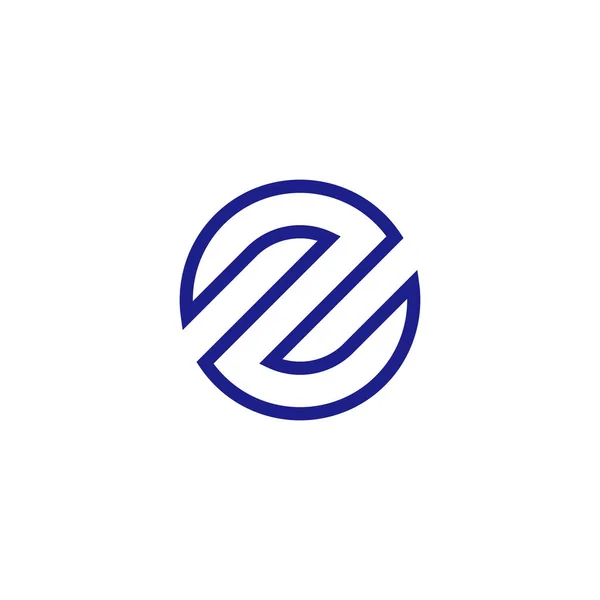 Harfi Çember Neon Çizgiler Geometrik Sembol Basit Logo Vektörü — Stok Vektör