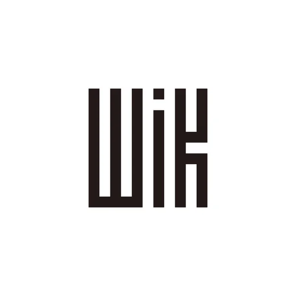 Γράμμα Wik Σύνδεση Γεωμετρικό Σύμβολο Απλό Διάνυσμα Λογότυπο — Διανυσματικό Αρχείο