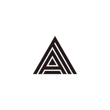 F ve A üçgeni, çizgi geometrik sembolü basit logo vektörü