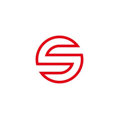 S harfi neon, daire, çizgiler geometrik sembol basit logo vektörü