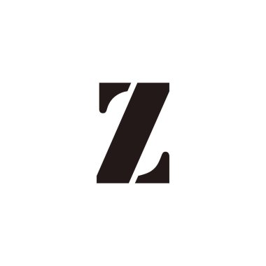 Z harfi siyah, geometrik sembol basit logo vektörü