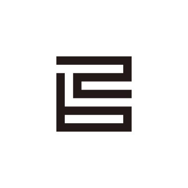 2 numaralı b kare geometrik sembol basit logo vektörü