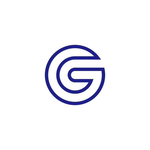 Litera Koło Neon Symbol Geometryczny Linii Prosty Wektor Logo — Wektor stockowy