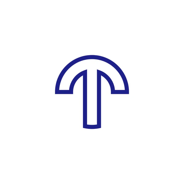 Harfi Neon Daire Çizgi Geometrik Sembolü Basit Logo Vektörü — Stok Vektör