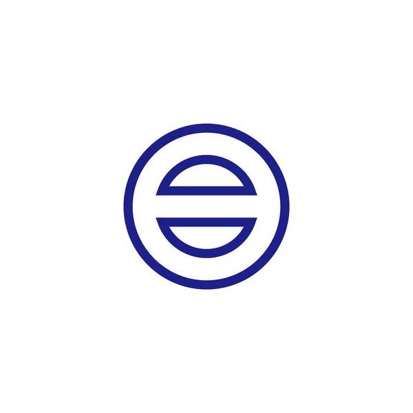Numaralı Daire Çizgi Neon Geometrik Sembol Basit Logo Vektörü — Stok Vektör