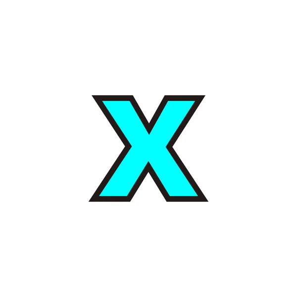 Carta Azul Símbolo Geométrico Esboço Vetor Logotipo Simples — Vetor de Stock