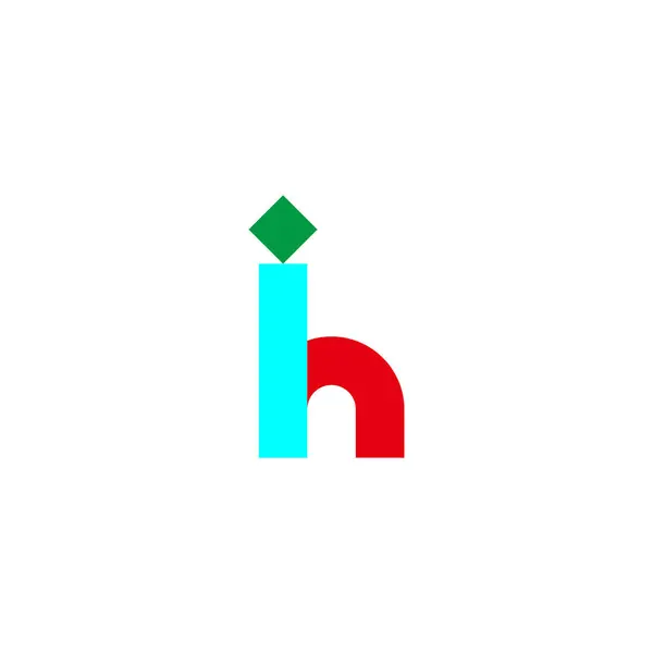 文字IとHアウトライン幾何学的なシンボルシンプルなロゴベクトル — ストックベクタ