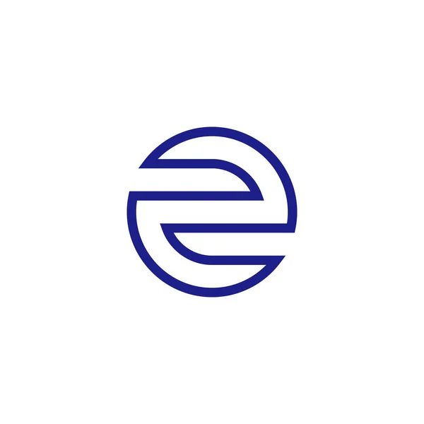 Número Círculo Linha Símbolo Geométrico Néon Vetor Logotipo Simples — Vetor de Stock