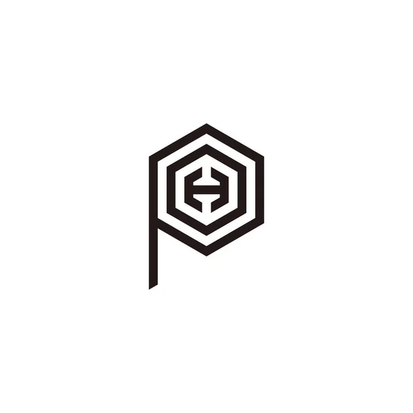 Letra Hexágono Símbolo Geométrico Simple Logotipo Vector — Archivo Imágenes Vectoriales