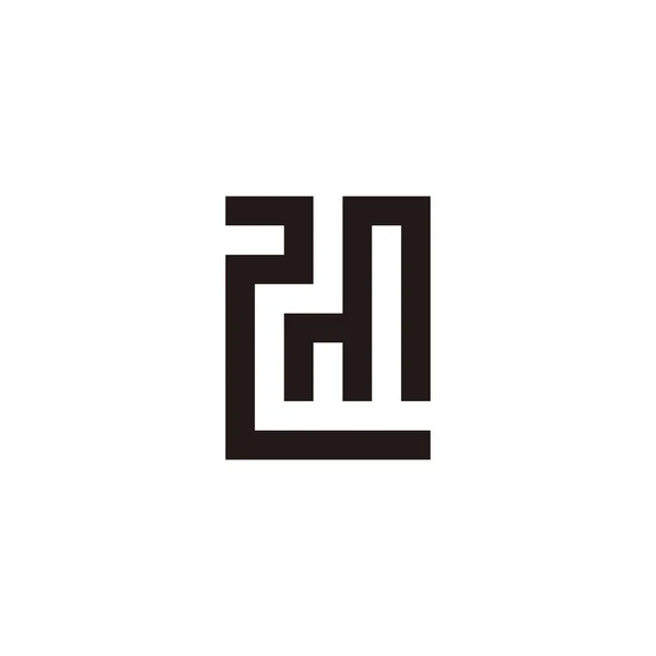 Numero Lettera Rettangoli Simbolo Geometrico Semplice Logo Vettoriale — Vettoriale Stock