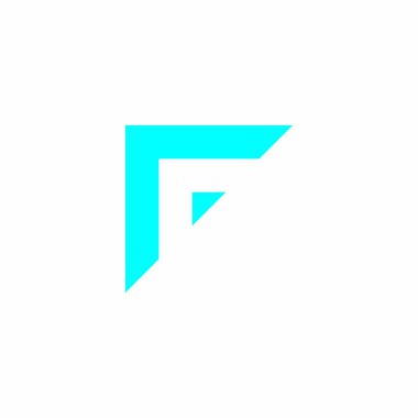R ve F üçgeni geometrik basit sembol logo vektörü