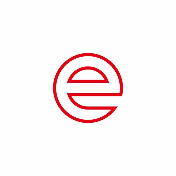 Carta Círculo Néon Linha Geométrica Símbolo Simples Logotipo Vetor — Vetor de Stock